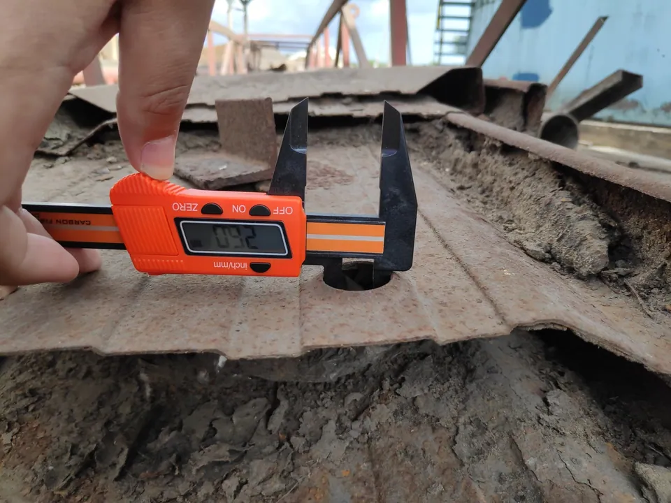 Measuring residual collecting-plate thickness before any scope is priced