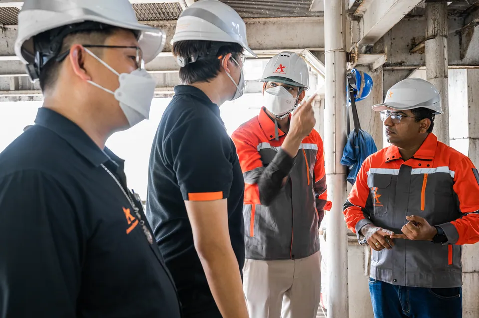 Arrow Energy engineers walking a plant with the client team